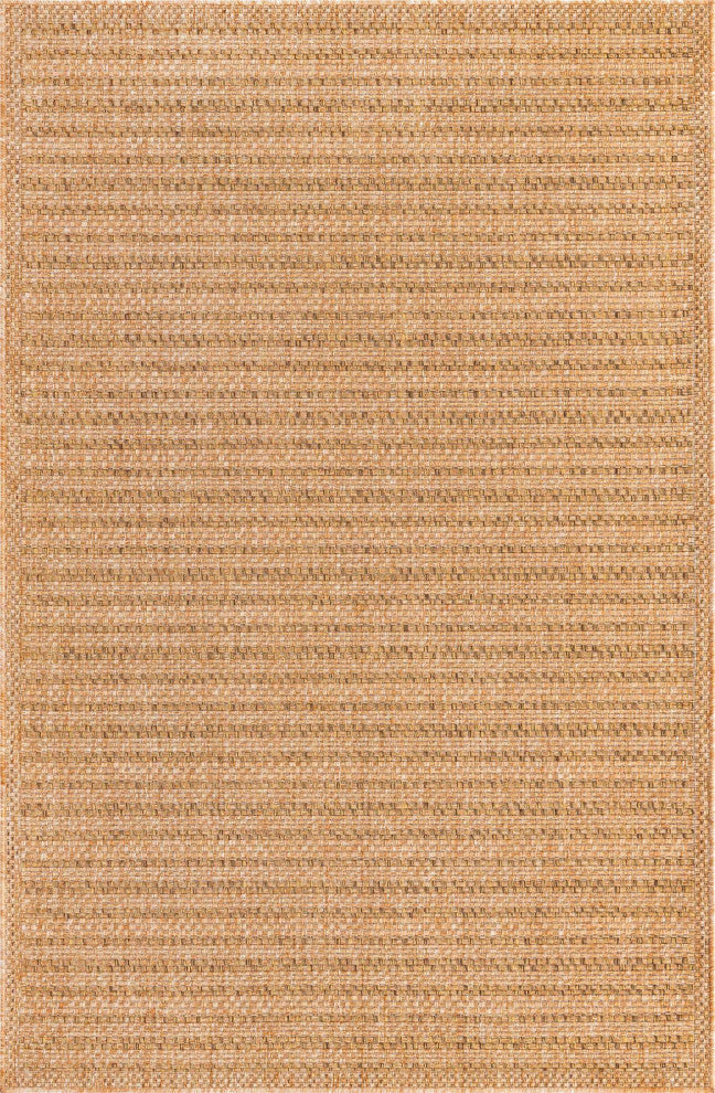 Rug Unique Loom Outdoor Border Light Brown Rectangular 5' 3 x 8' 0