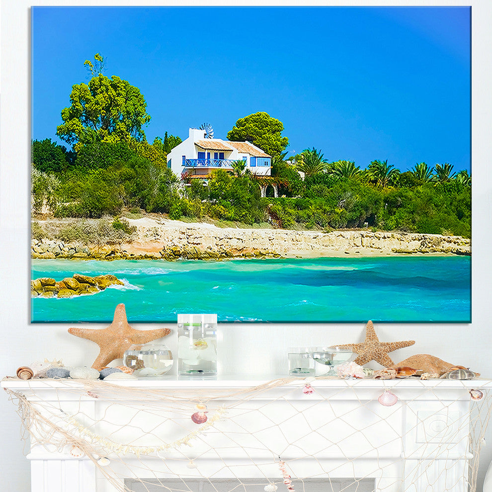 "House on The Island of Cyprus" Oversized Landscape Wall Art Print, 40"x20"
