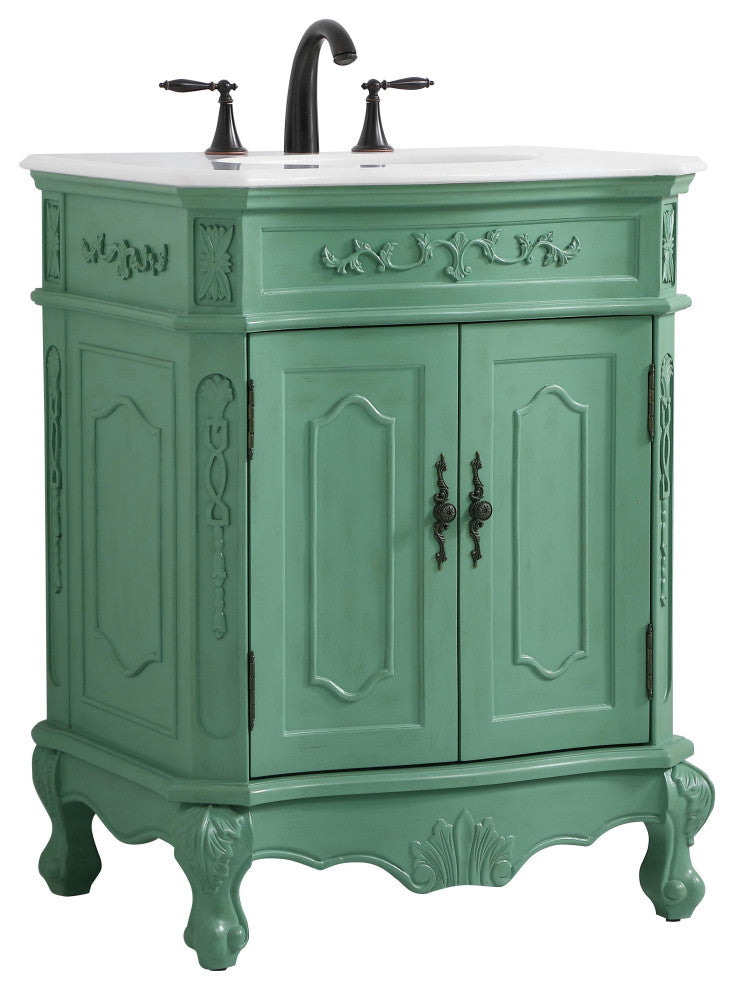 Bathroom Vanity, Vintage Mint, 27", Single Sink