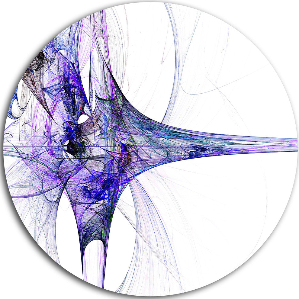 Fractal Artwork Blue, Abstract Digital Art Round Wall Art, 23"