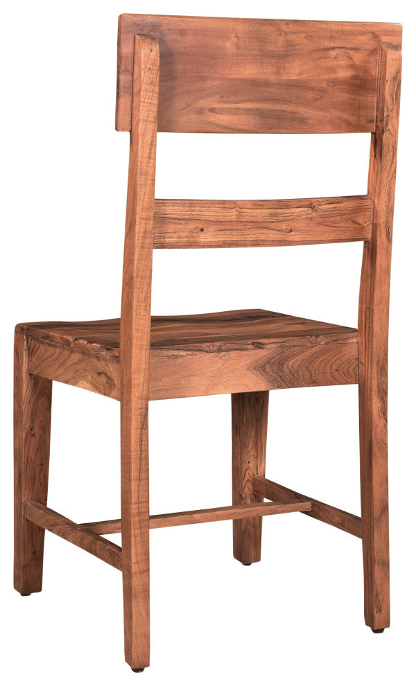 Stafford Single Slat Dining Chair, Set of 2, Brown, Wood Seat