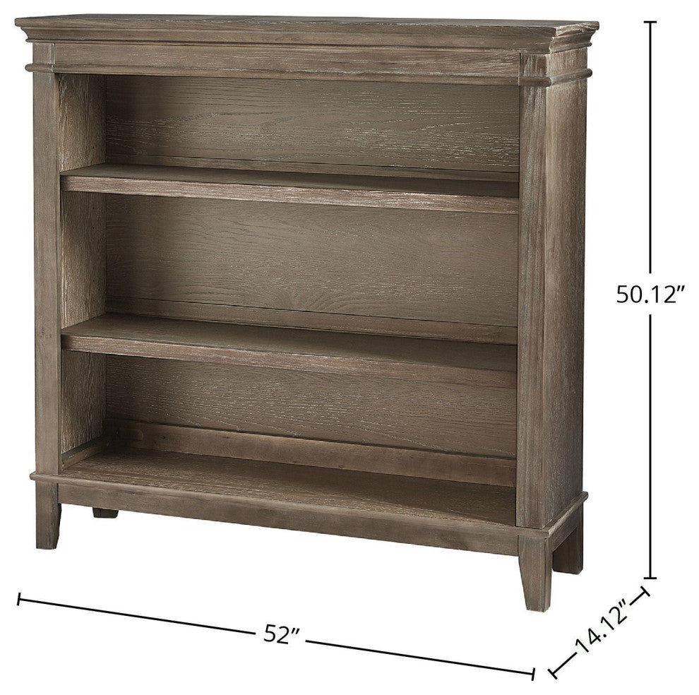 Leland 50"H Wood Bookcase, Sandwash