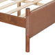 GDF Studio Queen Platform Bed With Upholstered PU Headboard & Wood Frame, Brown