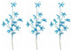 3 Pieces 25" Glitter Leaf Christmas Spray, Turquoise