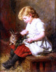 Felix Schlesinger A Pet Rabbit - 21" x 28" Premium Canvas Print