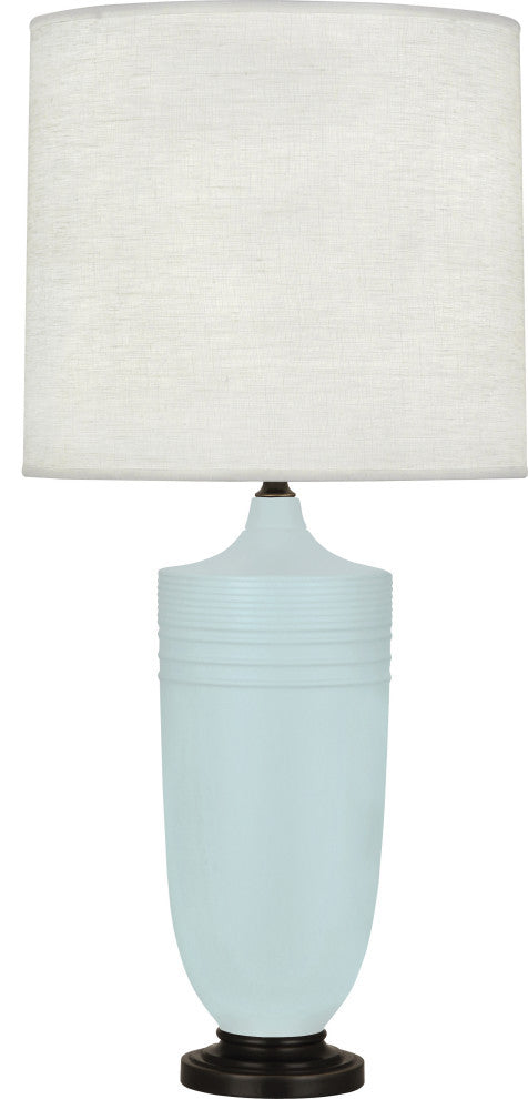 Michael Berman Hadrian Table Lamp, Matte Sky Blue With Patina Bronze
