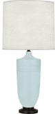 Michael Berman Hadrian Table Lamp, Matte Sky Blue With Patina Bronze