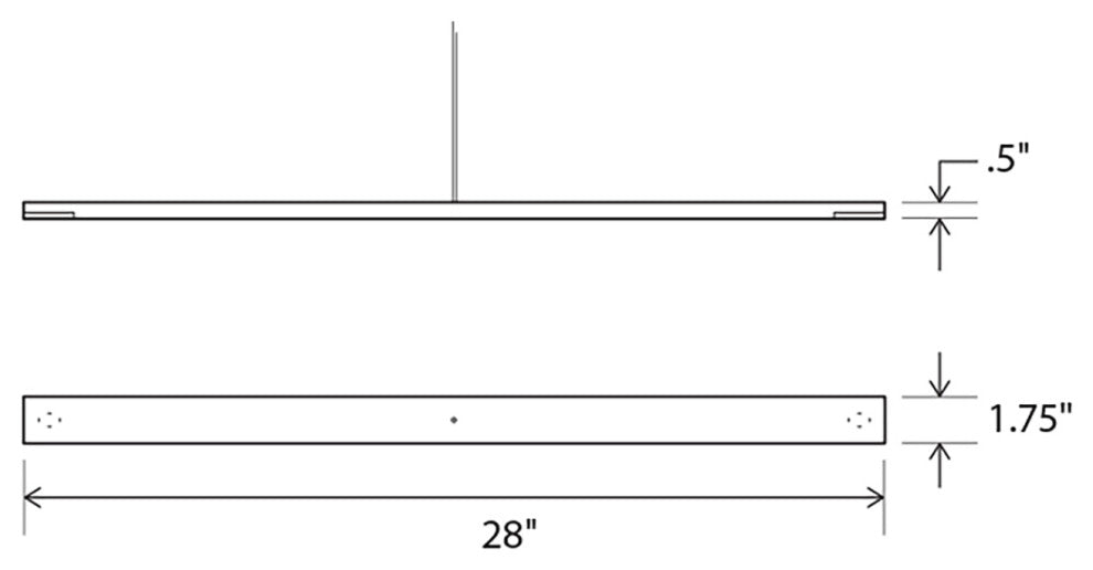 Virga LED Linear Pendant, Black Anodized Aluminum