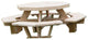 White Cedar Log Outdoor Octagon Picnic Table, Medium
