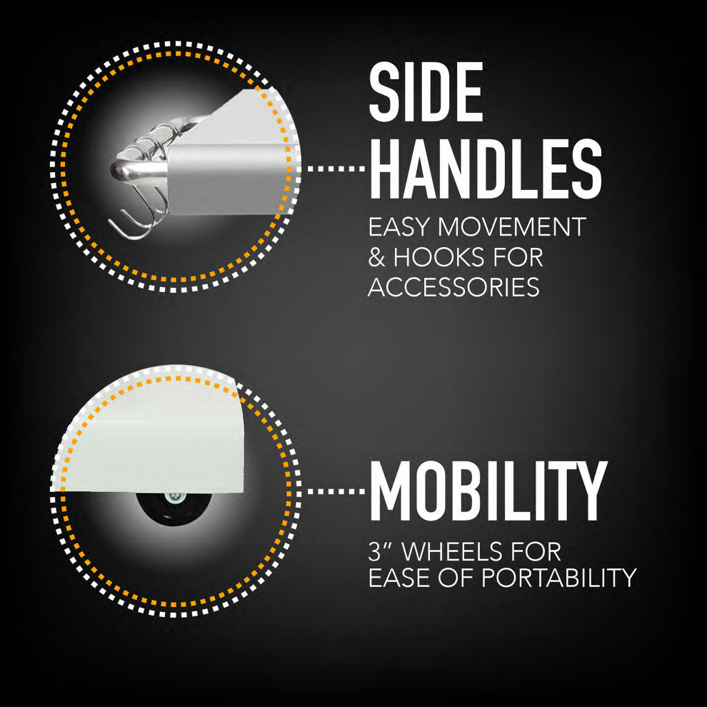 Kenmore 3 Burner Gas Grill with Side Shelves, Pearl