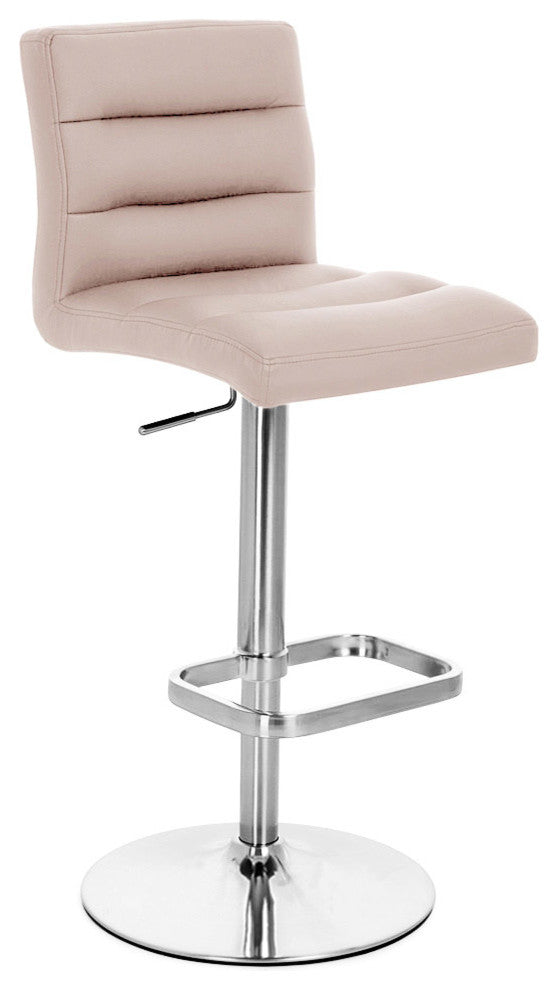 Lush Adjustable Height Swivel Bar Stool - Chrome Base, Taupe