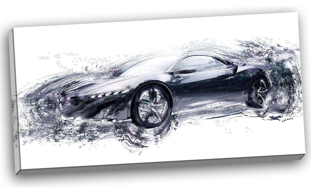 "Sleek Black Exotic Car" Canvas Painting