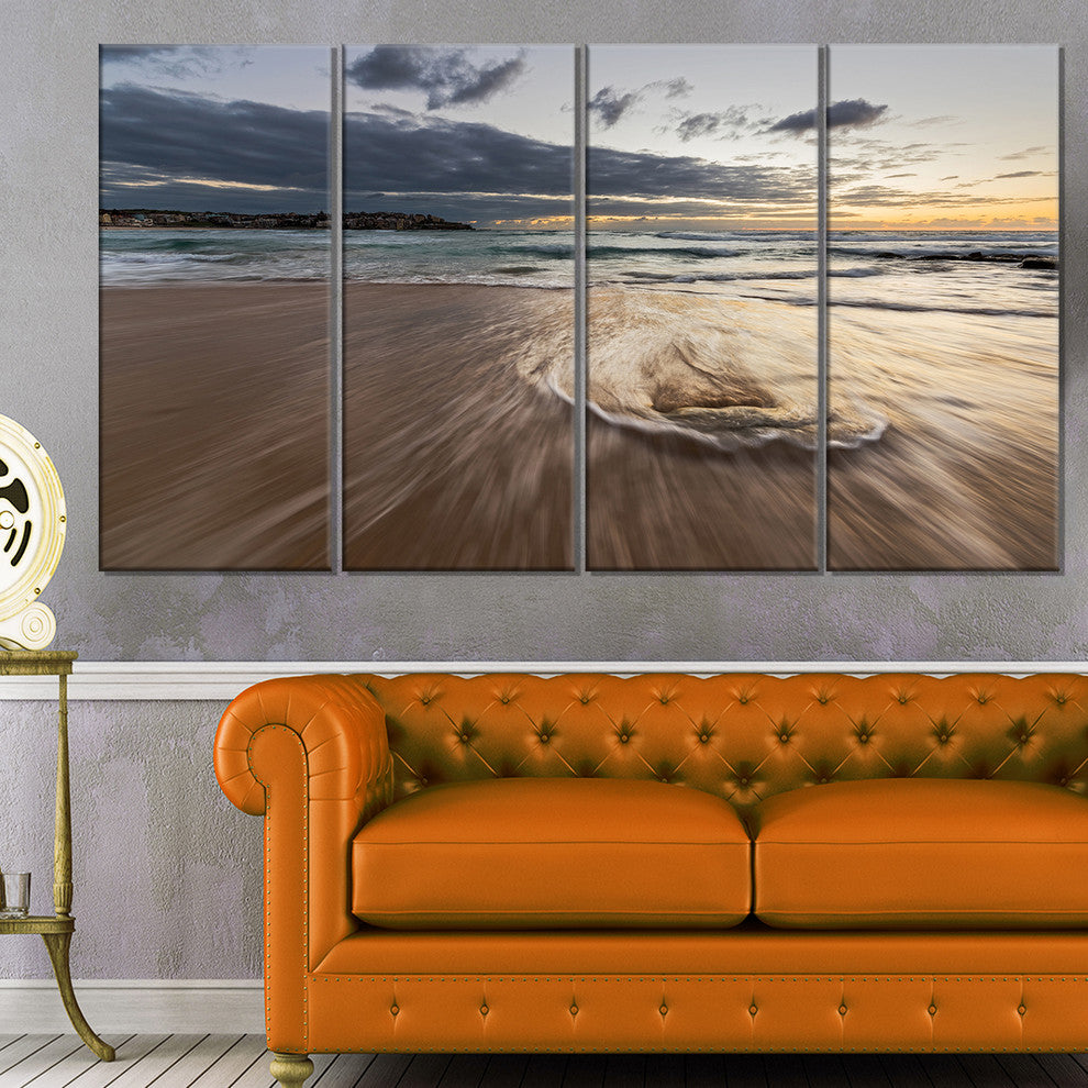 "Morning With Playful Surf and Pleasant Sky" Wall Art, 4 Panels, 48"x28"