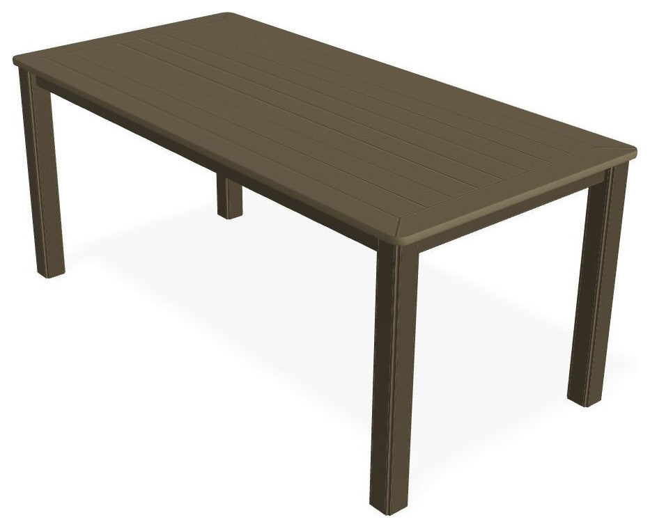 21" x 42" Rectangular Marine Grade Outdoor Coffee Table, Beachwood