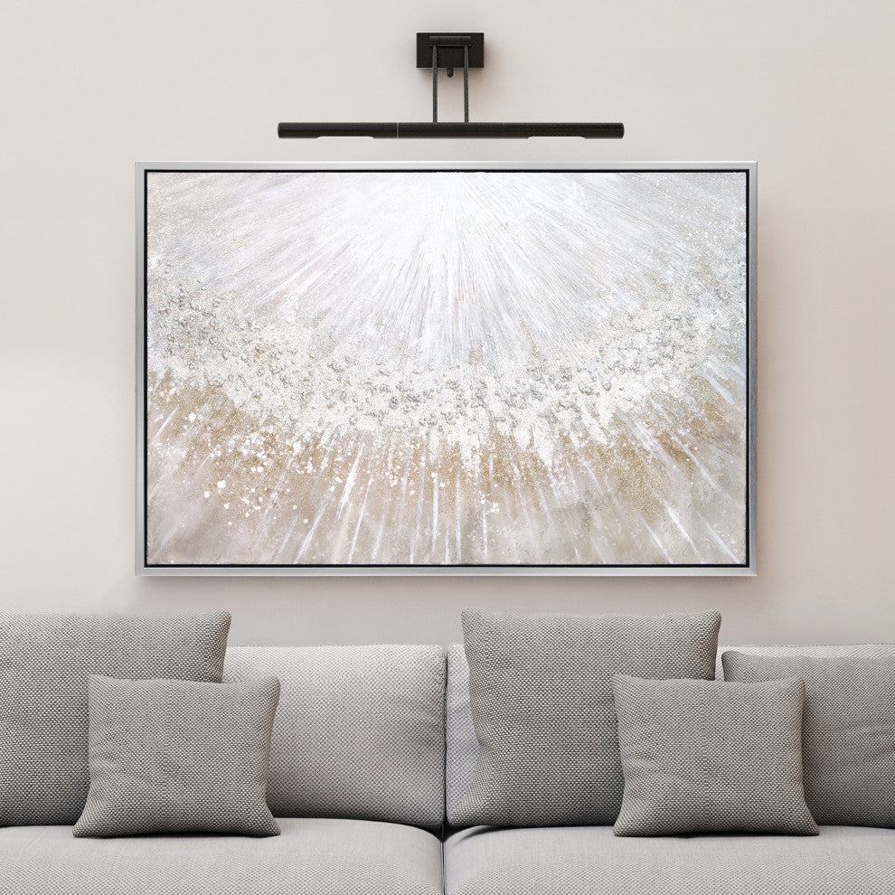 Silver Pellets Textured Metallic Hand Painted Canvas Wall Art, Mar-Cb9811-4832f