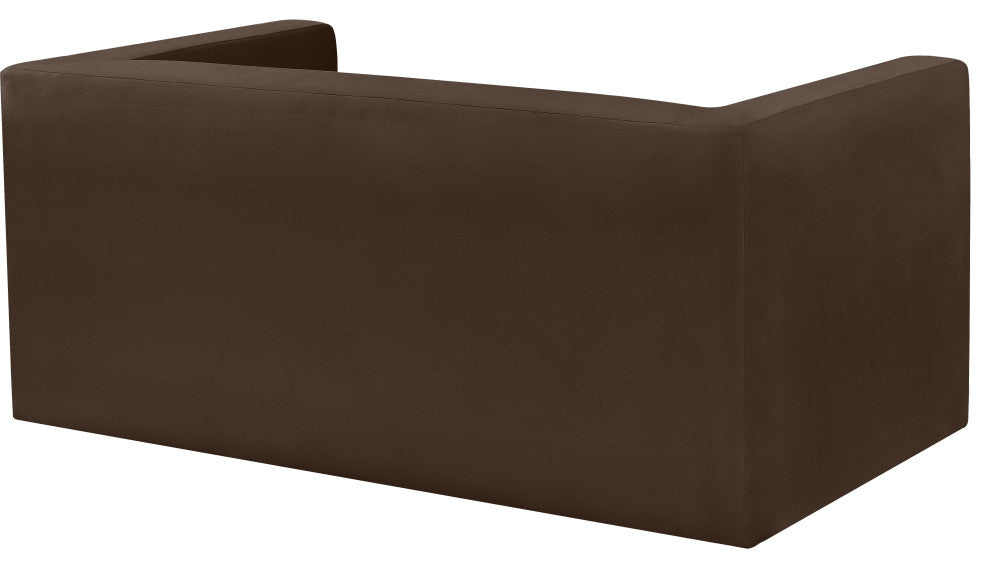 Henson Velvet Upholstered Loveseat, Brown