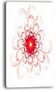 "Full Bloom Fractal Flower in Red" Flower Canvas Wall Art, 16"x32"