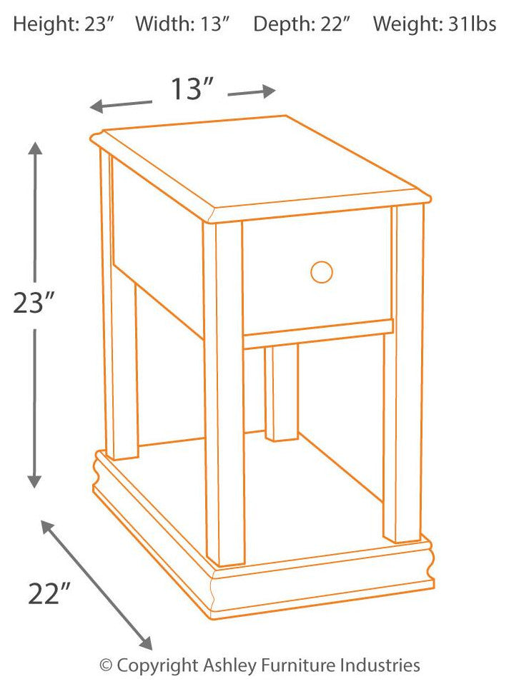 Breegin Contemporary Brown Chair Side End Table
