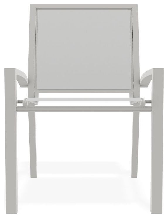 Kendall Sling Stackable Outdoor Dining Chair, White/Snow