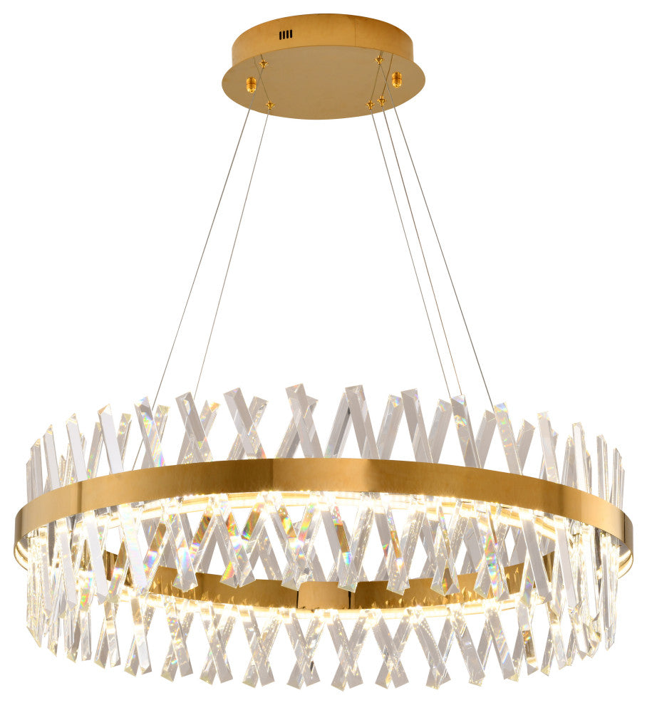 Bethel International FT51C32G 1-Light LED Chandelier Gold