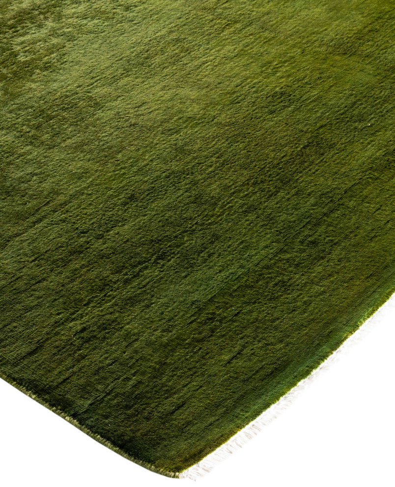 Overdyed One-of-a-Kind Hand-Knotted Area Rug Green, 6' 3" x 9' 1"