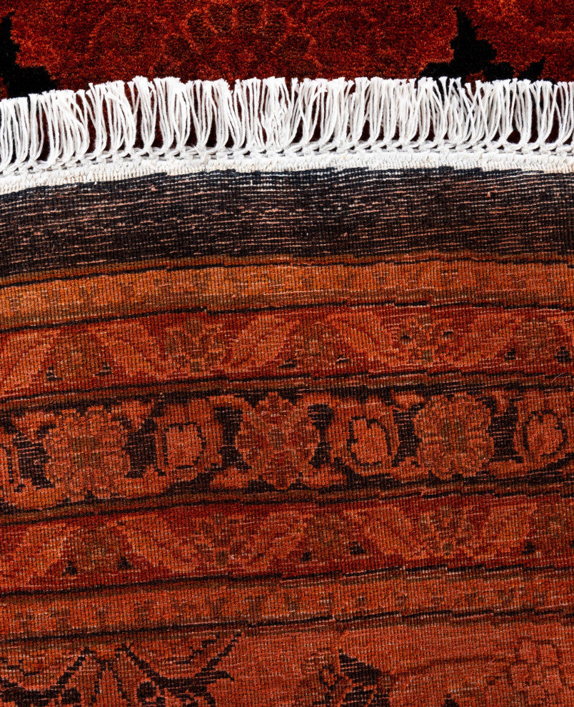 Overdyed One-of-a-Kind Hand-Knotted Area Rug Orange, 12' 1" x 12' 1"