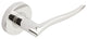 Waterfall Lever, Half Passage, RH, Polished Stainless Steel, 2-3/4" Backset
