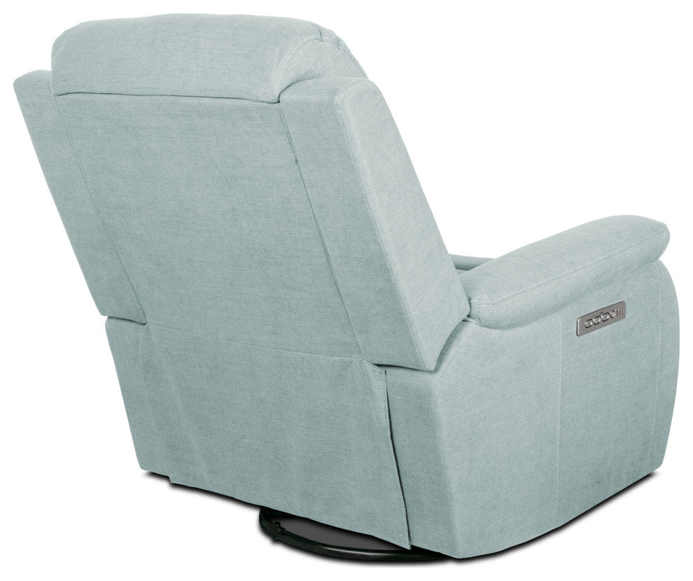 Sealy Posturepedic Ashland Motion Recliner, Adjustable Headrest, Light Blue