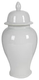 Decorative Porcelain Ginger Jar With Lidded Top, Large, White