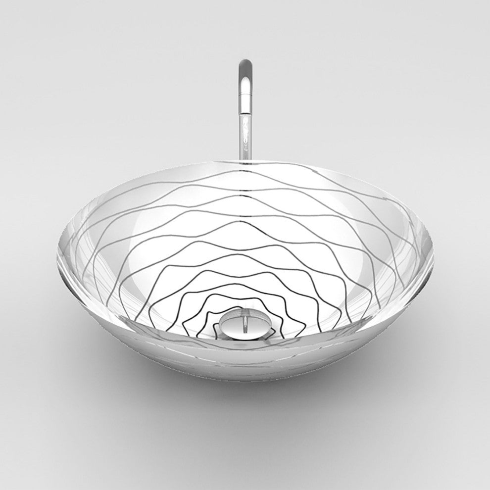 Luxury Wave Contemporary Vessel Sink, White