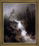 Herman Herzog Cascade With a FishermanFramed Premium Canvas Print, 16"x20"