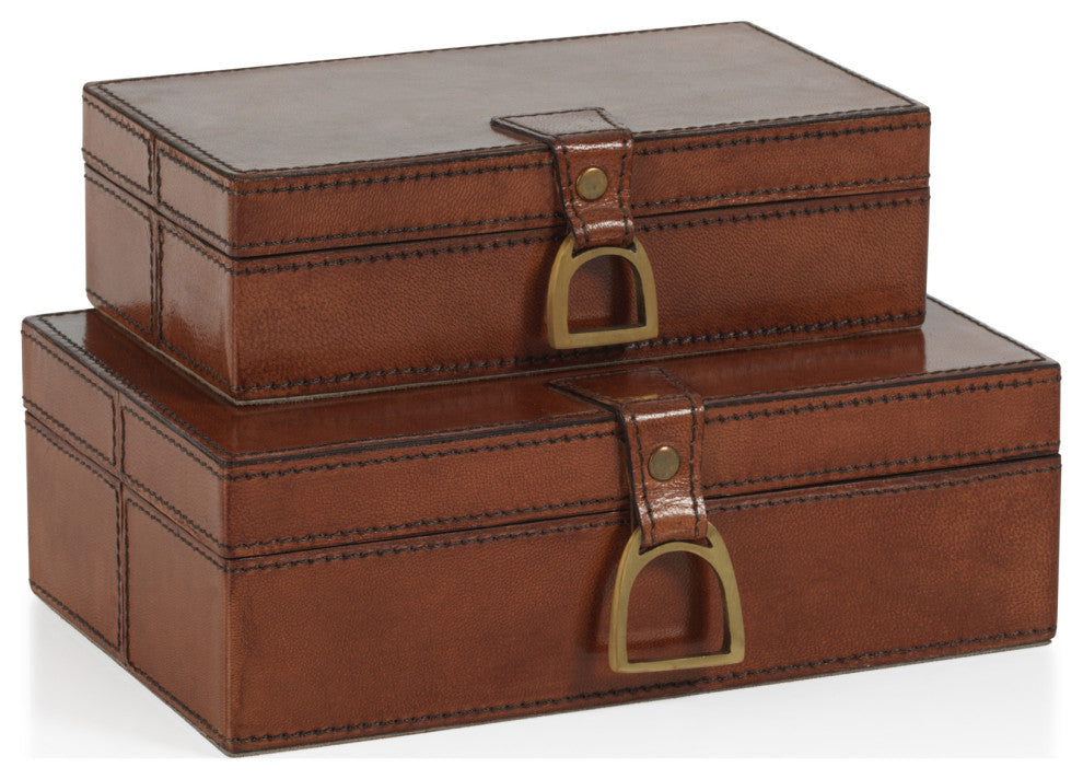 Chadwell Rectangular Leather Decorative Box, Large