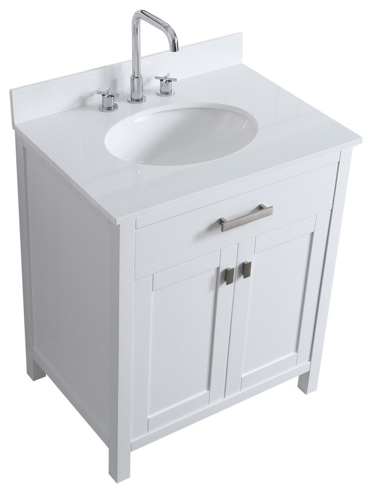 London 29-in White Bathroom Vanity Base Cabinet Without Top