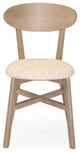 Rose Upholstered Dining Chair, Scrubbed Teak, Set of 2