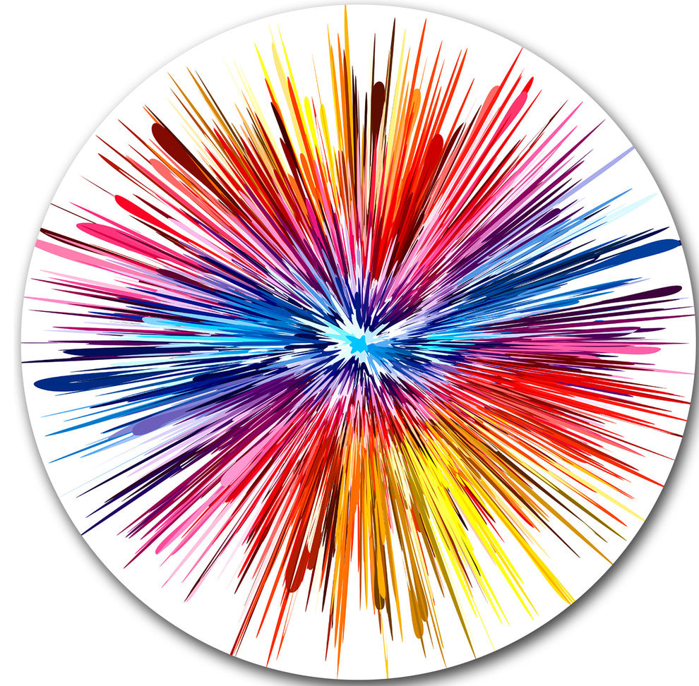 Color Explosion, Abstract Disc Metal Artwork, 23"