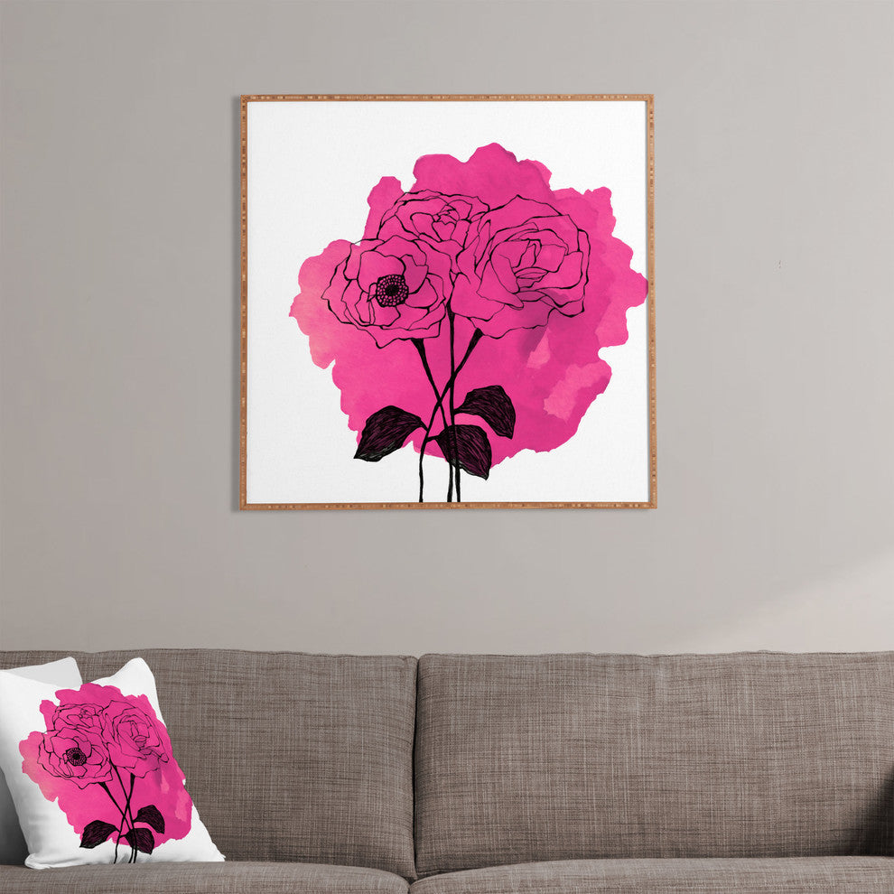 Deny Designs Morgan Kendall Pink Spray Roses Framed Wall Art