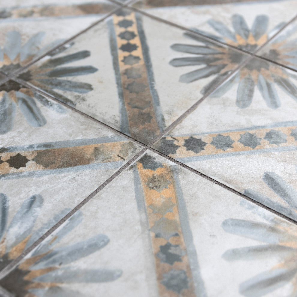 Harmonia Kings Ceramic Floor and Wall Tile, Marrakech Blue, Marrakech Blue