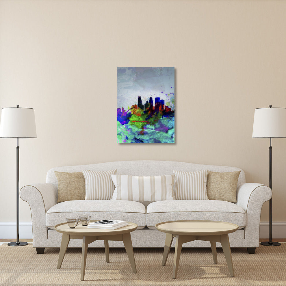 "Minneapolis Watercolor Skyline" Fine Art Print