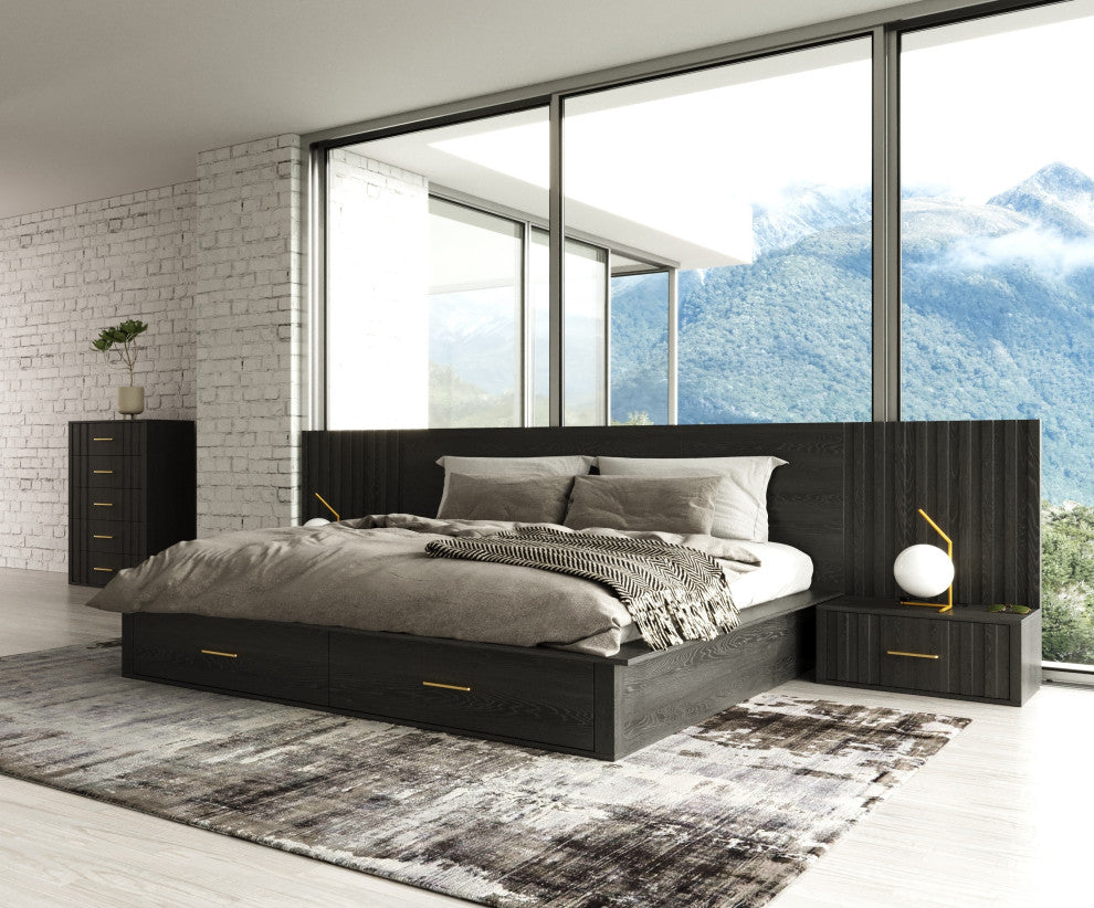 Modrest Manchester- Contemporary Dark Gray Nightstand