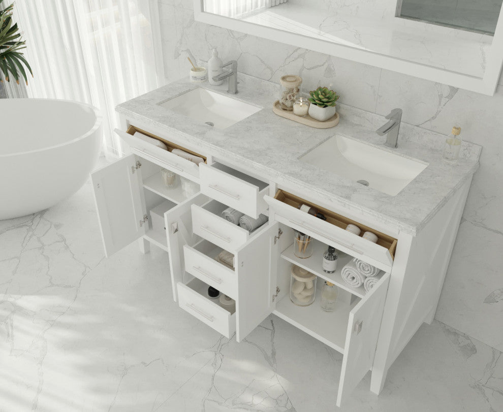 Wimbledon Vanity, White, 60"