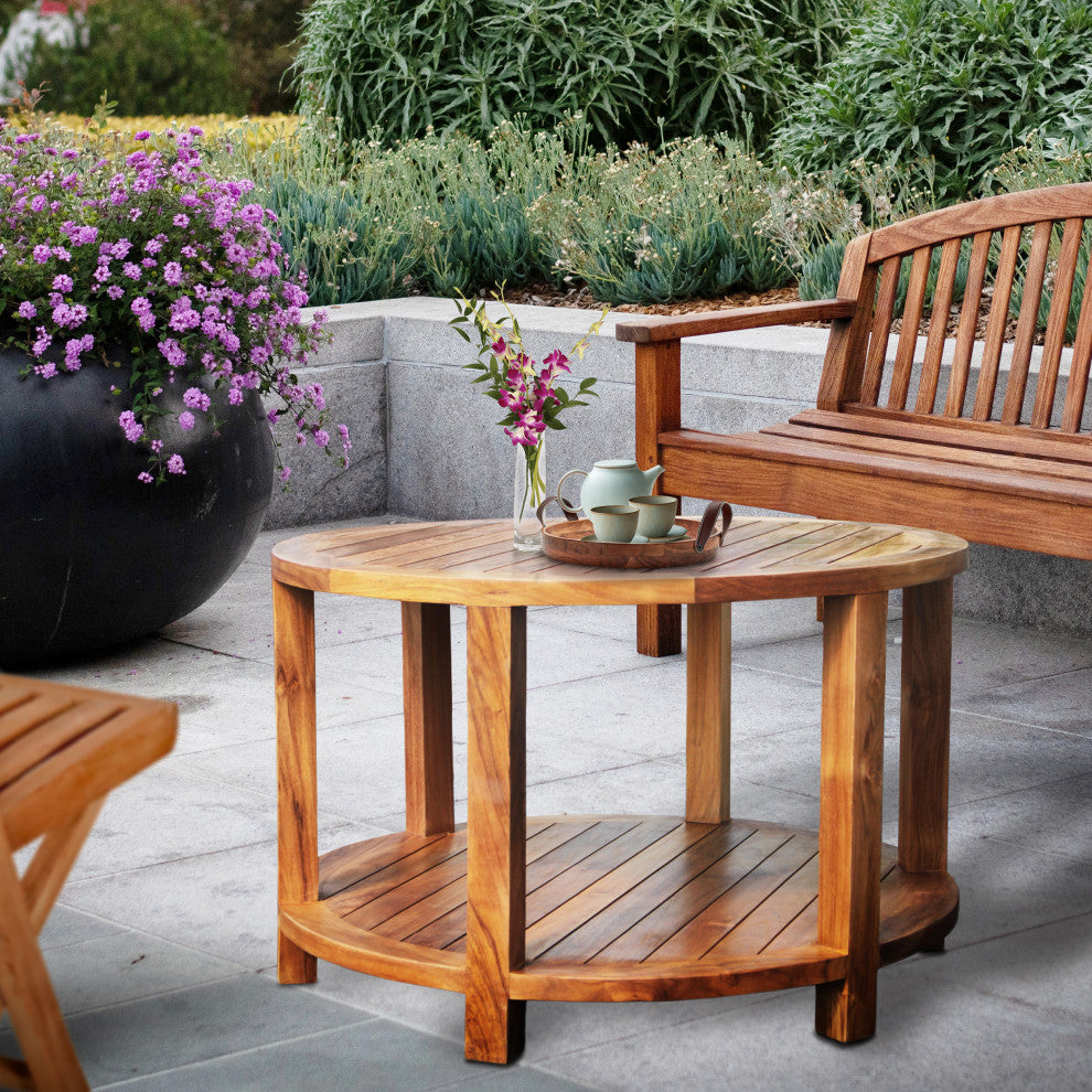 Teak Wood Bahama Round Coffee Table