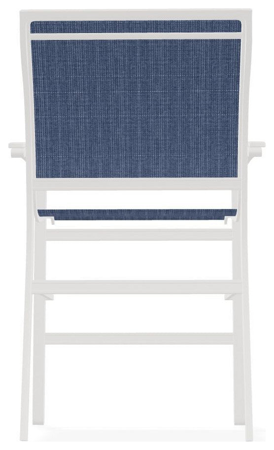 Bazza Sling Balcony Height Stackable Outdoor Stool, Mavi/Snow