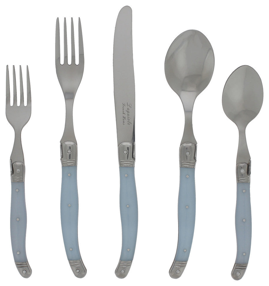 20 Piece Laguiole Ice Blue Flatware Set