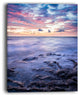 "Long Exposure Twilight Sea Rocks" Beach Canvas Wall Art, 12"x20"