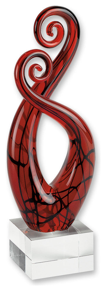 Pietro Black And Red Coco Cntrpiece 13"