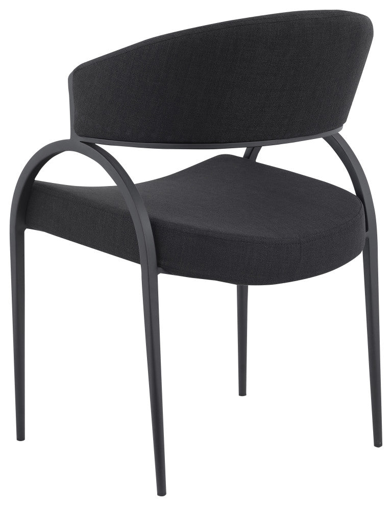 Privet Dining Chair (Set of 2), Black, Matte Black Finish