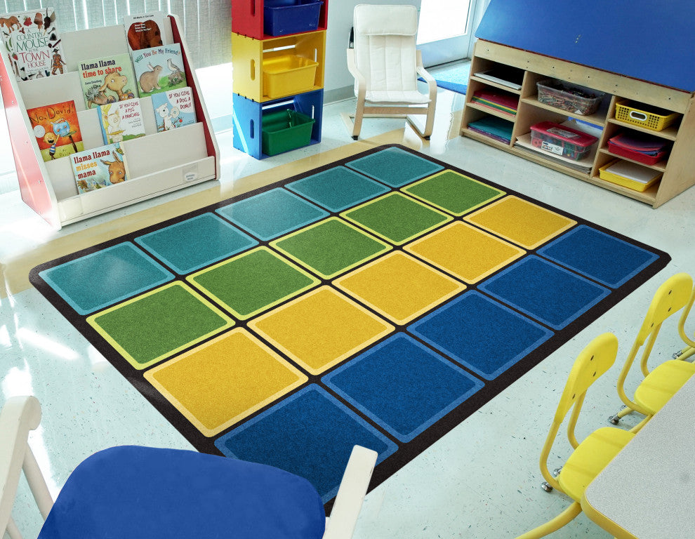 Kid Essentials Rug, Blocks Abound, Earthtone, 5'4"x7'8"