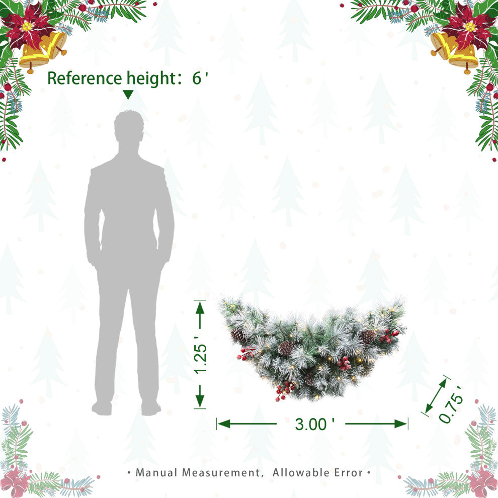 3' Pre-Lit Artificial Christmas Swag