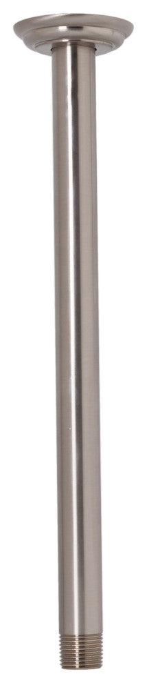 1/2" Ips X 12" Ceiling Mounted Shower Arm With Flange In Polished Brass, Satin Nickel