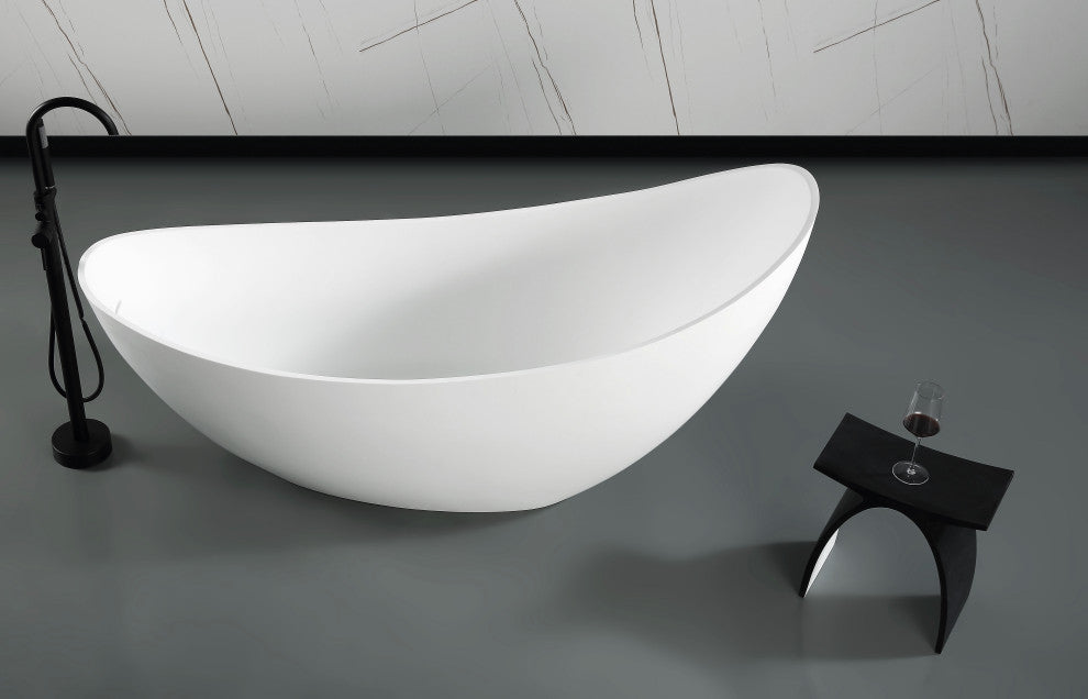 ABST77BM Black Matte Arched Solid Surface Resin Bathroom / Shower Stool